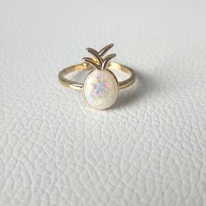 Gold Dipped Opal Pineapple Design Ring